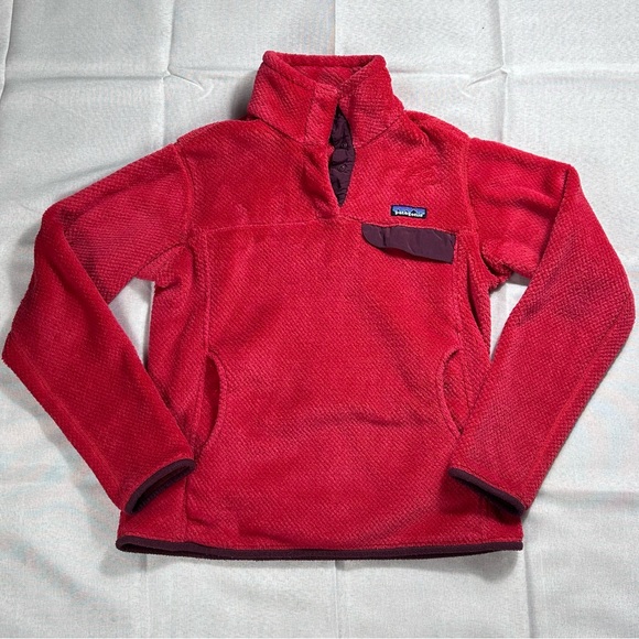 Patagonia Re-Tool Snap-T Red Fleece pullover jacket polartec thermal pro medium - Picture 1 of 13